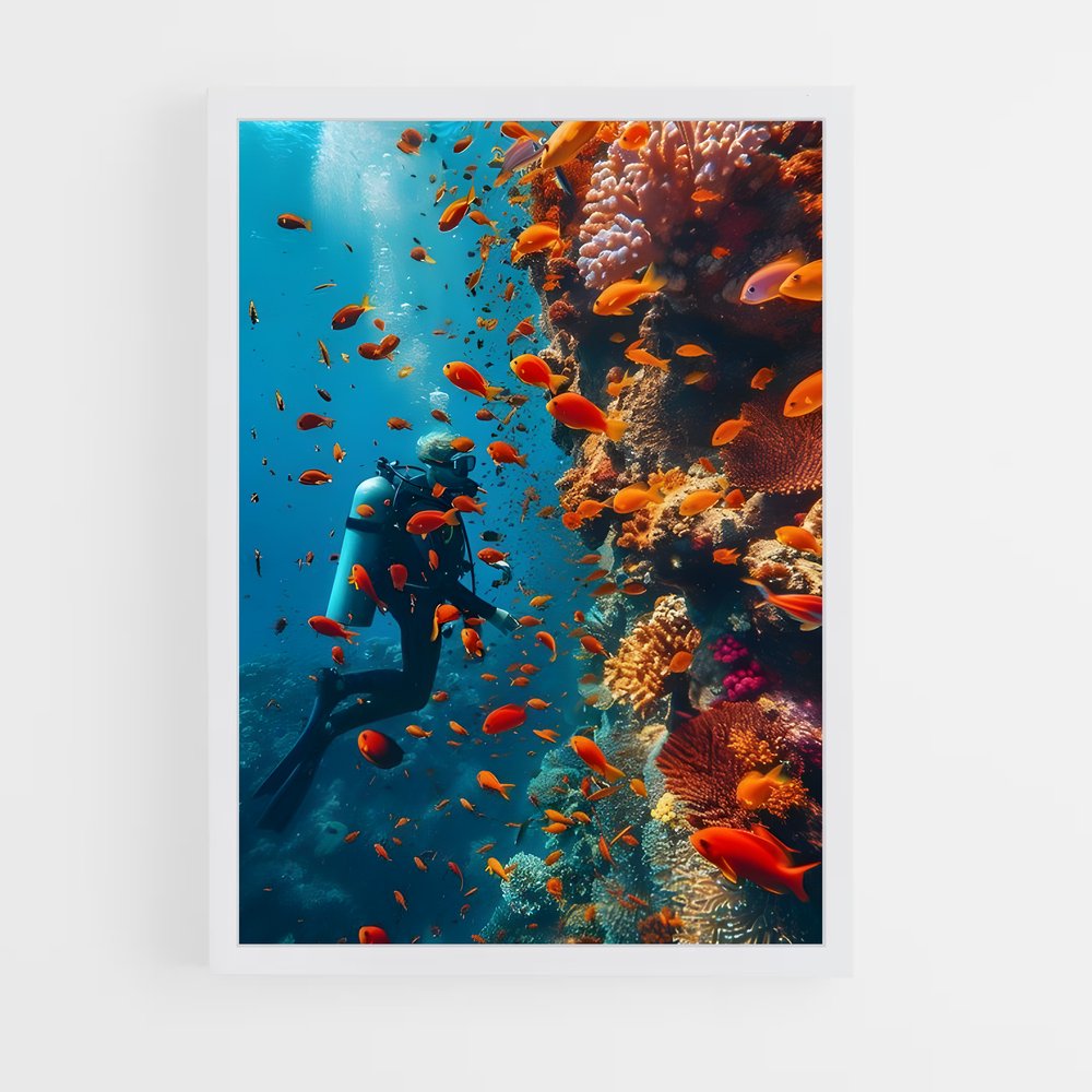 Poster Plongée Coraline – affiche Plongeon depuis une plateforme (vue 3)